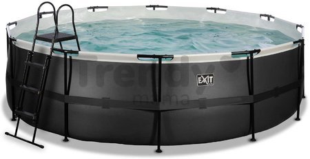 Bazén s filtráciou Black Leather pool Exit Toys kruhový oceľová konštrukcia 488*122 cm čierny od 6 rokov