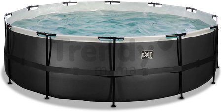 Bazén s filtráciou Black Leather pool Exit Toys kruhový oceľová konštrukcia 488*122 cm čierny od 6 rokov
