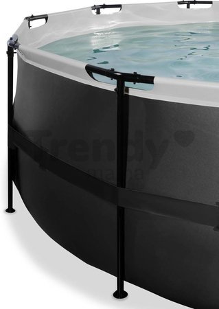 Bazén s filtráciou Black Leather pool Exit Toys kruhový oceľová konštrukcia 488*122 cm čierny od 6 rokov