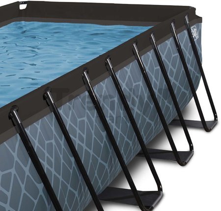 Bazén s filtráciou Stone pool Exit Toys oceľová konštrukcia 400*200*122 cm šedý od 6 rokov