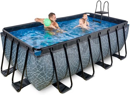 Bazén s filtráciou Stone pool Exit Toys oceľová konštrukcia 400*200*122 cm šedý od 6 rokov