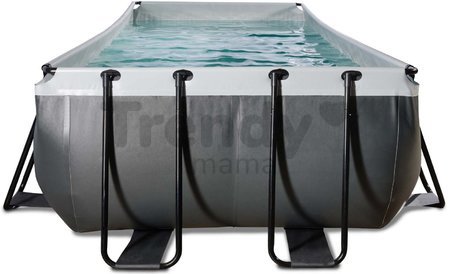 Bazén s filtráciou Black Leather pool Exit Toys oceľová konštrukcia 400*200*122 cm čierny od 6 rokov