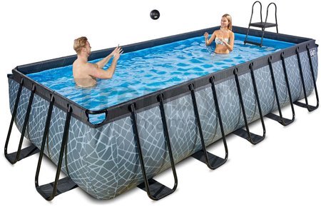 Bazén s filtráciou Stone pool Exit Toys oceľová konštrukcia 540*250*122 cm šedý od 6 rokov