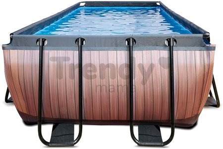 Bazén s filtráciou Wood pool brown Exit Toys oceľová konštrukcia 540*250*122 cm hnedý od 6 rokov