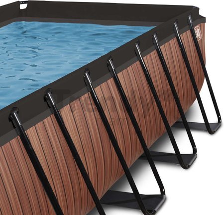 Bazén s filtráciou Wood pool brown Exit Toys oceľová konštrukcia 540*250*122 cm hnedý od 6 rokov