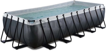 Bazén s filtráciou Black Leather pool Exit Toys oceľová konštrukcia 540*250*122 cm čierny od 6 rokov
