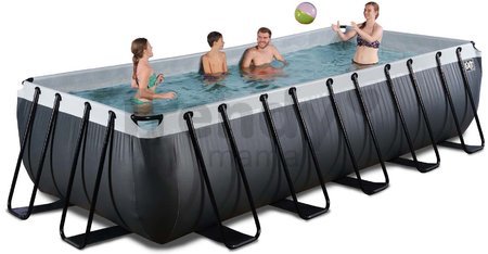 Bazén s filtráciou Black Leather pool Exit Toys oceľová konštrukcia 540*250*122 cm čierny od 6 rokov