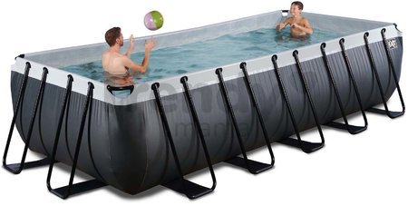 Bazén s filtráciou Black Leather pool Exit Toys oceľová konštrukcia 540*250*122 cm čierny od 6 rokov