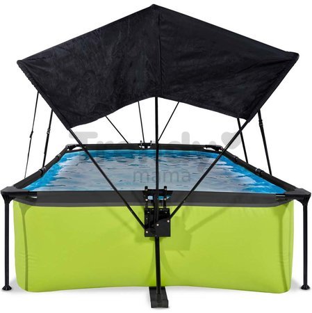 Bazén so strieškou a filtráciou Lime pool Exit Toys oceľová konštrukcia 220*150*65 cm zelený od 6 rokov