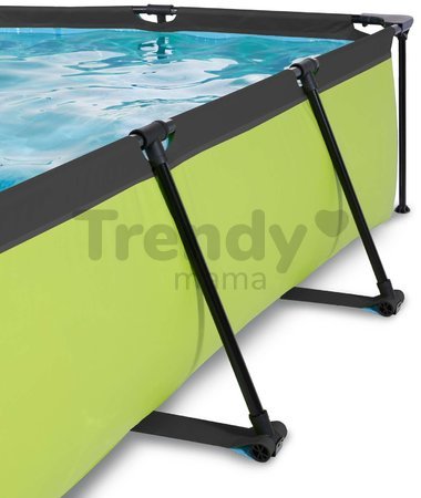 Bazén so strieškou a filtráciou Lime pool Exit Toys oceľová konštrukcia 220*150*65 cm zelený od 6 rokov