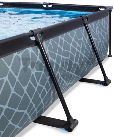 Bazén so strieškou a filtráciou Stone pool Exit Toys oceľová konštrukcia 300*200*65 cm šedý od 6 rokov