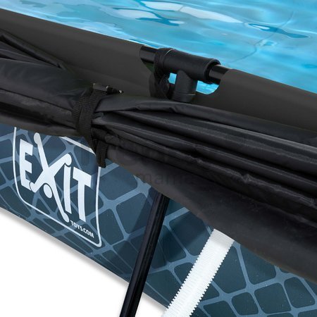 Bazén so strieškou a filtráciou Stone pool Exit Toys oceľová konštrukcia 300*200*65 cm šedý od 6 rokov
