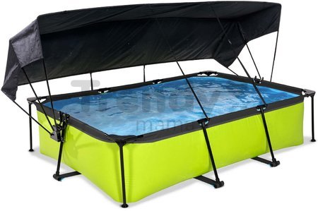Bazén so strieškou a filtráciou Lime pool Exit Toys oceľová konštrukcia 300*200*65 cm zelený od 6 rokov