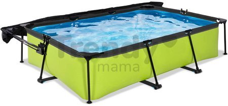 Bazén so strieškou a filtráciou Lime pool Exit Toys oceľová konštrukcia 300*200*65 cm zelený od 6 rokov