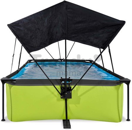 Bazén so strieškou a filtráciou Lime pool Exit Toys oceľová konštrukcia 300*200*65 cm zelený od 6 rokov
