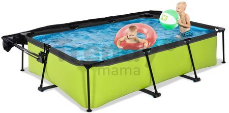Bazén so strieškou a filtráciou Lime pool Exit Toys oceľová konštrukcia 300*200*65 cm zelený od 6 rokov