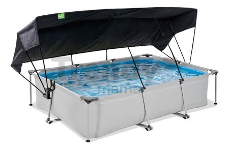 Bazén so strieškou a filtráciou Soft Grey pool Exit Toys oceľová konštrukcia 300*200*65 cm šedý od 6 rokov
