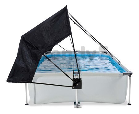 Bazén so strieškou a filtráciou Soft Grey pool Exit Toys oceľová konštrukcia 300*200*65 cm šedý od 6 rokov