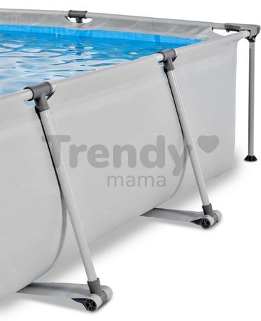 Bazén so strieškou a filtráciou Soft Grey pool Exit Toys oceľová konštrukcia 300*200*65 cm šedý od 6 rokov