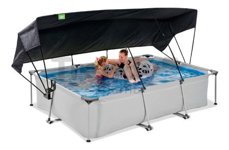 Bazén so strieškou a filtráciou Soft Grey pool Exit Toys oceľová konštrukcia 300*200*65 cm šedý od 6 rokov ET30233250