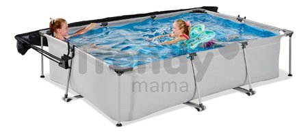 Bazén so strieškou a filtráciou Soft Grey pool Exit Toys oceľová konštrukcia 300*200*65 cm šedý od 6 rokov