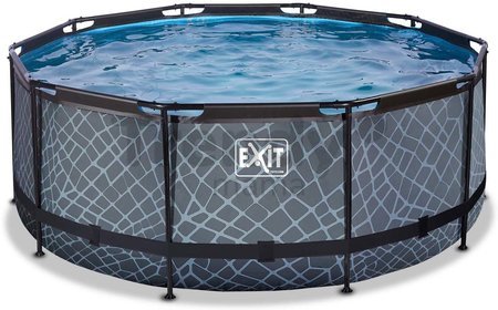 Bazén s pieskovou filtráciou Stone pool Exit Toys kruhový oceľová konštrukcia 360*122 cm šedý od 6 rokov