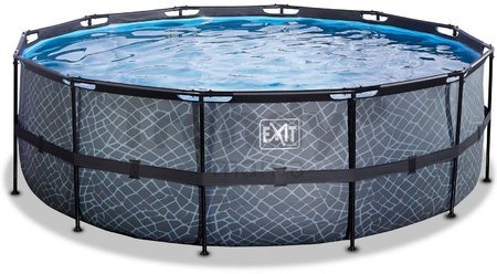 Bazén s pieskovou filtráciou Stone pool Exit Toys kruhový oceľová konštrukcia 427*122 cm šedý od 6 rokov