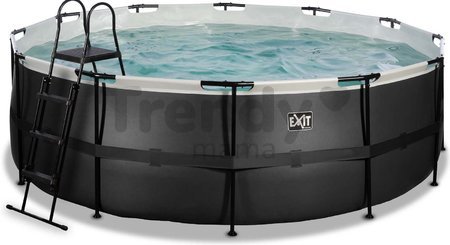 Bazén s pieskovou filtráciou Black Leather pool Exit Toys kruhový oceľová konštrukcia 427*122 cm čierny od 6 rokov