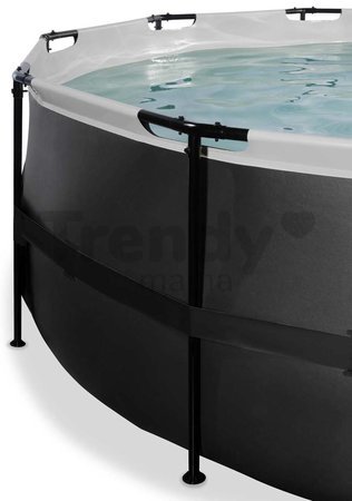 Bazén s pieskovou filtráciou Black Leather pool Exit Toys kruhový oceľová konštrukcia 427*122 cm čierny od 6 rokov