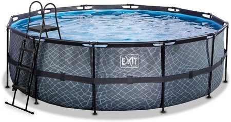 Bazén s pieskovou filtráciou Stone pool Exit Toys kruhový oceľová konštrukcia 450*122 cm šedý od 6 rokov