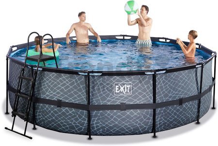 Bazén s pieskovou filtráciou Stone pool Exit Toys kruhový oceľová konštrukcia 450*122 cm šedý od 6 rokov