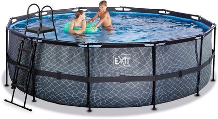 Bazén s pieskovou filtráciou Stone pool Exit Toys kruhový oceľová konštrukcia 450*122 cm šedý od 6 rokov
