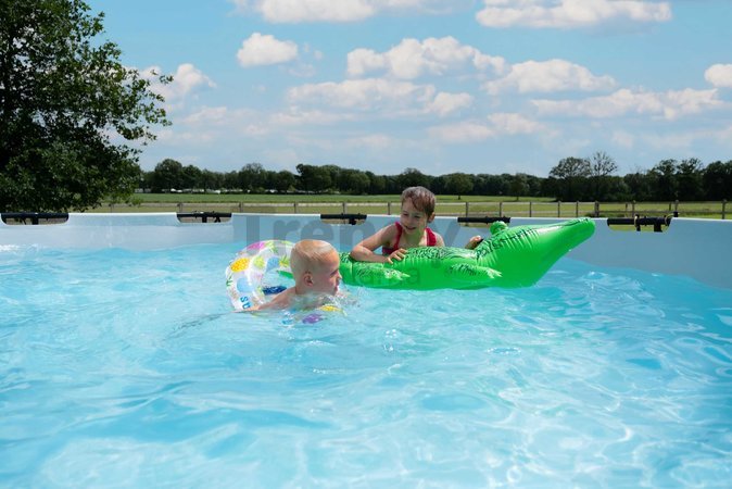 Bazén s filtráciou Black Leather pool Exit Toys kruhový oceľová konštrukcia 450*122 cm čierny od 6 rokov