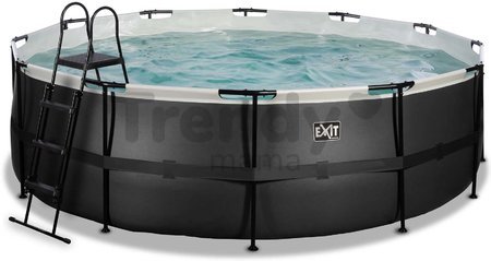 Bazén s pieskovou filtráciou Black Leather pool Exit Toys kruhový oceľová konštrukcia 450*122 cm čierny od 6 rokov