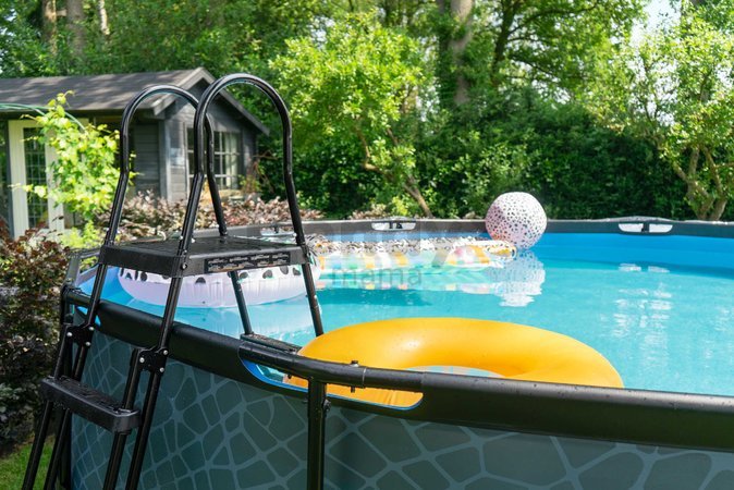 Bazén s filtráciou Stone pool Exit Toys kruhový oceľová konštrukcia 488*122 cm šedý od 6 rokov