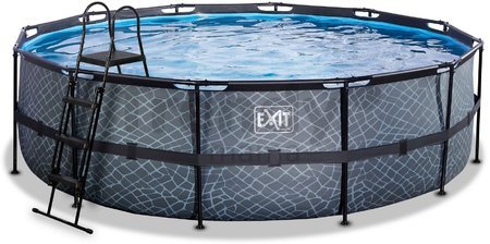 Bazén s pieskovou filtráciou Stone pool Exit Toys kruhový oceľová konštrukcia 488*122 cm šedý od 6 rokov