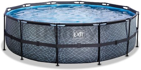 Bazén s pieskovou filtráciou Stone pool Exit Toys kruhový oceľová konštrukcia 488*122 cm šedý od 6 rokov