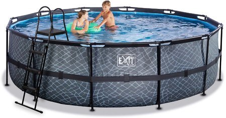 Bazén s pieskovou filtráciou Stone pool Exit Toys kruhový oceľová konštrukcia 488*122 cm šedý od 6 rokov