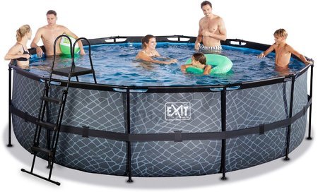 Bazén s pieskovou filtráciou Stone pool Exit Toys kruhový oceľová konštrukcia 488*122 cm šedý od 6 rokov