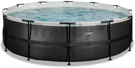 Bazén s pieskovou filtráciou Black Leather pool Exit Toys kruhový oceľová konštrukcia 488*122 cm čierny od 6 rokov