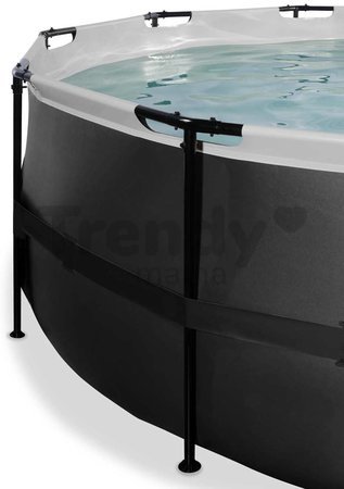 Bazén s pieskovou filtráciou Black Leather pool Exit Toys kruhový oceľová konštrukcia 488*122 cm čierny od 6 rokov