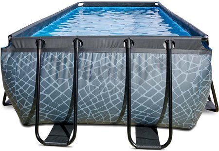 Bazén s pieskovou filtráciou Stone pool Exit Toys oceľová konštrukcia 400*200*122 cm šedý od 6 rokov