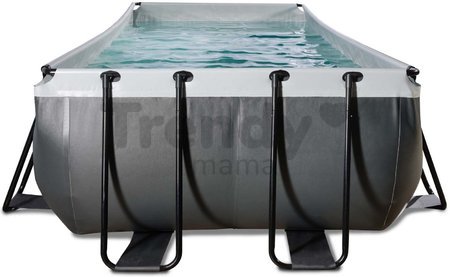 Bazén s pieskovou filtráciou Black Leather pool Exit Toys oceľová konštrukcia 400*200*122 cm čierny od 6 rokov