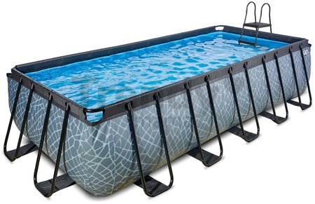 Bazén s pieskovou filtráciou Stone pool Exit Toys oceľová konštrukcia 540*250*122 cm šedý od 6 rokov