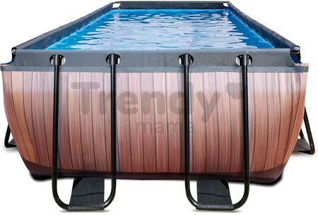 Bazén s pieskovou filtráciou Wood pool Exit Toys oceľová konštrukcia 540*250*122 cm hnedý od 6 rokov