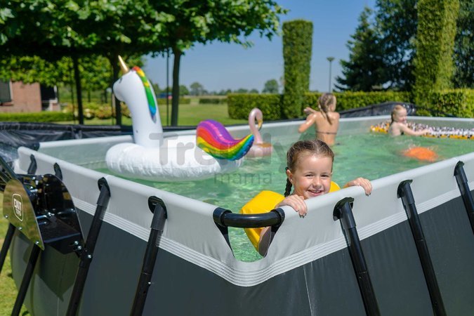 Bazén s pieskovou filtráciou Black Leather pool Exit Toys oceľová konštrukcia 540*250*122 cm čierny od 6 rokov