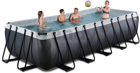 Bazén s pieskovou filtráciou Black Leather pool Exit Toys oceľová konštrukcia 540*250*122 cm čierny od 6 rokov