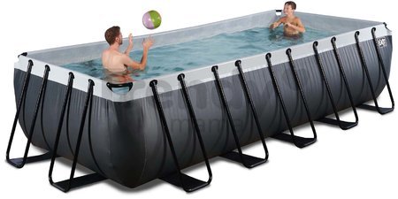 Bazén s pieskovou filtráciou Black Leather pool Exit Toys oceľová konštrukcia 540*250*122 cm čierny od 6 rokov