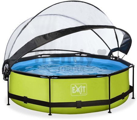 Bazén s krytom a filtráciou Lime pool Exit Toys kruhový oceľová konštrukcia 300*76 cm zelený od 6 rokov