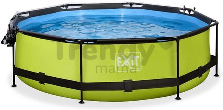 Bazén s krytom a filtráciou Lime pool Exit Toys kruhový oceľová konštrukcia 300*76 cm zelený od 6 rokov